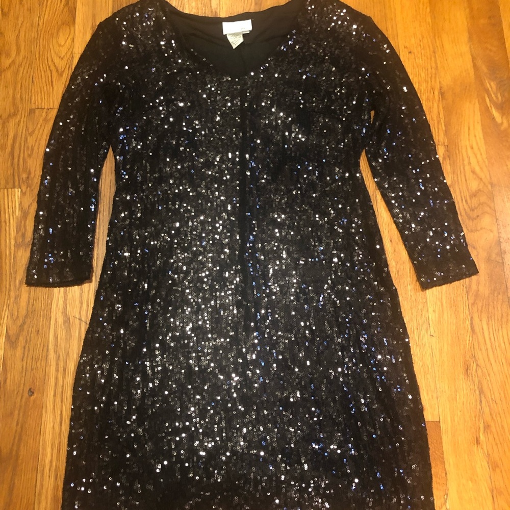Black Sequined Dress